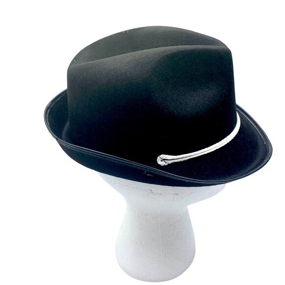Wool Felt Fedora Hat Lot of 9 Black White Feather Theatre Costume Adult M - Picture 3 of 7